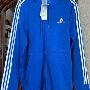 ADIDAS Royal Blue Hoodie with White Logo